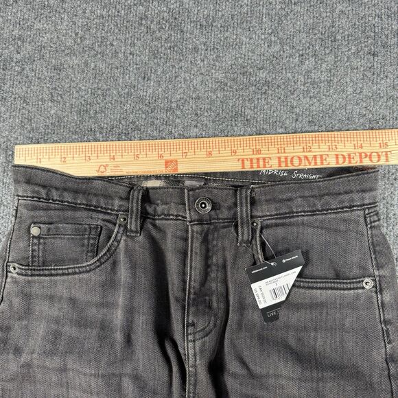 NWT Eddie Bauer Boyfriend Flannel Lined Midrise Straight Jeans Charcoal Size 2 - Picture 10 of 12